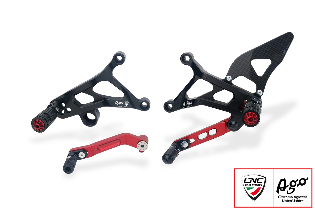 CNC Racing GIACOMO AGOSTINI LIMITED EDITION Adjustable Rearsets For MV Agusta F3, Brutale 675/800 and Dragster CNC Racing GIACOMO AGOSTINI LIMITED EDITION Adjustable Rearsets For MV Agusta F3, Brutale 675/800 and Dragster